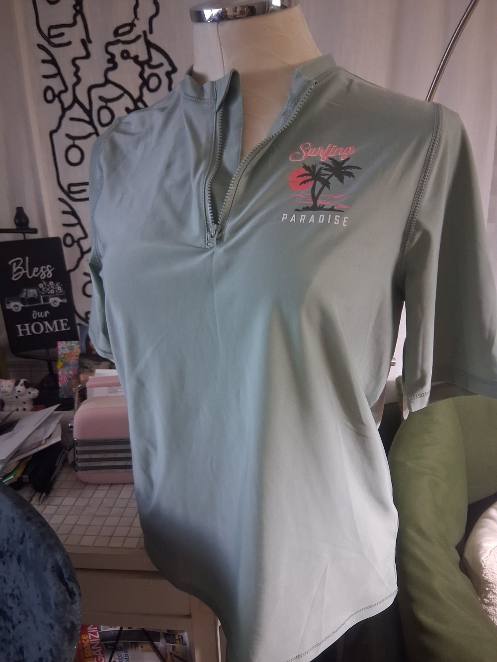 wonder nation Sage Green Women's Active Zip-Up Top Junior Xxl 18